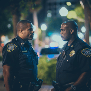 Officers talking